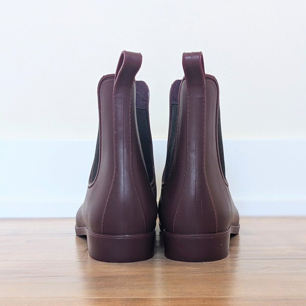 J.Crew Chelsea Rain Boot Matte Deep Maroon Merlot - Size 9 Women’s - Picture 2 of 7
